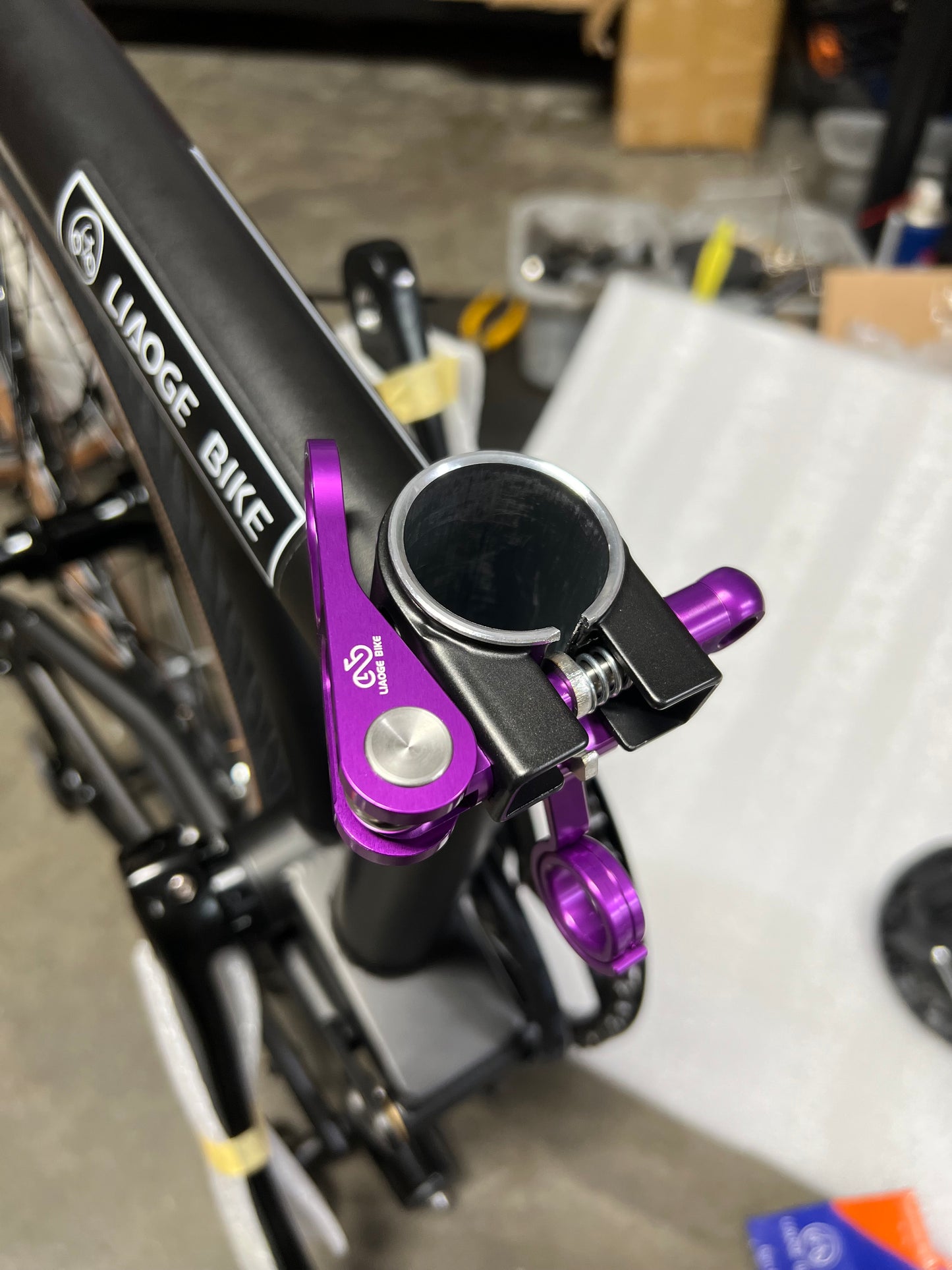 Trifold bike seat post clamp Aluminium alloy Liaoge Bike