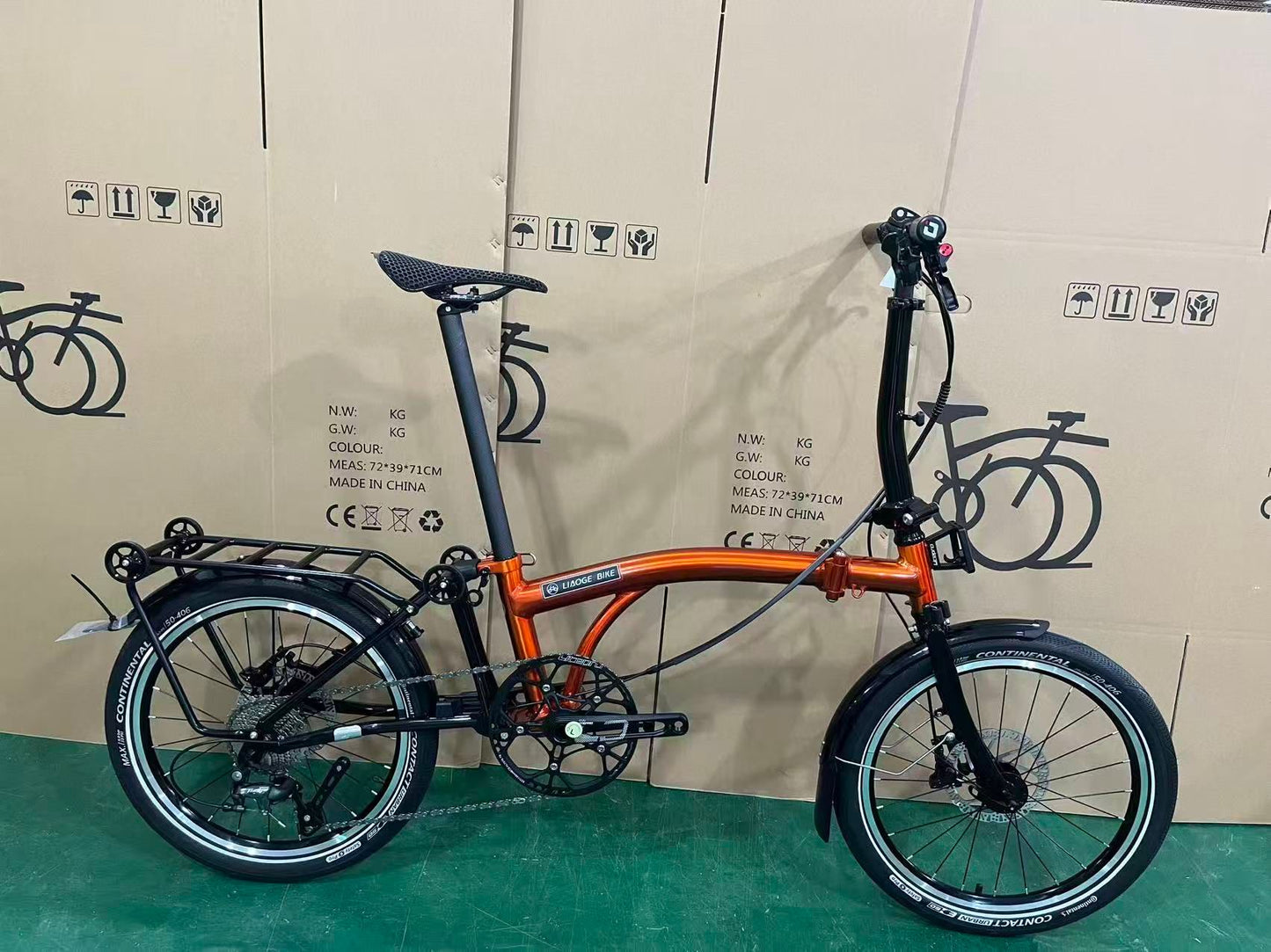 Liaoge L10 Aluminium 20” trifold bike light weight hydraulic disc brakes Shimano Tiagra 10 speed telescopic handle bar adjustable height 2” tyres gravel road competent