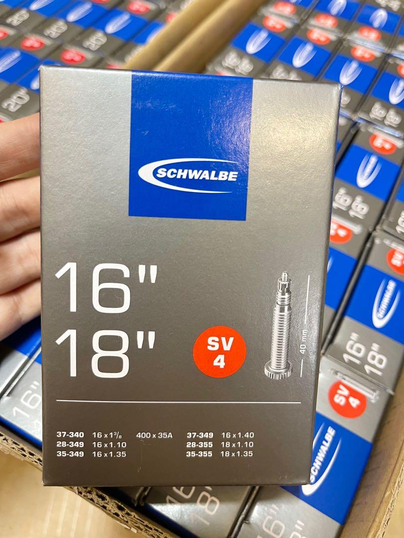 SCHWALBE INNER TUBE 16, 18 AND 20INCH SV4 AND SV6