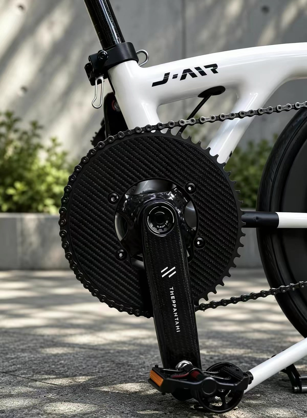 Carbon fiber crankset THERPANTAHI crank arms with RIRO Carbon-Aluminium chainring for Java Neo/J-Air light weight
