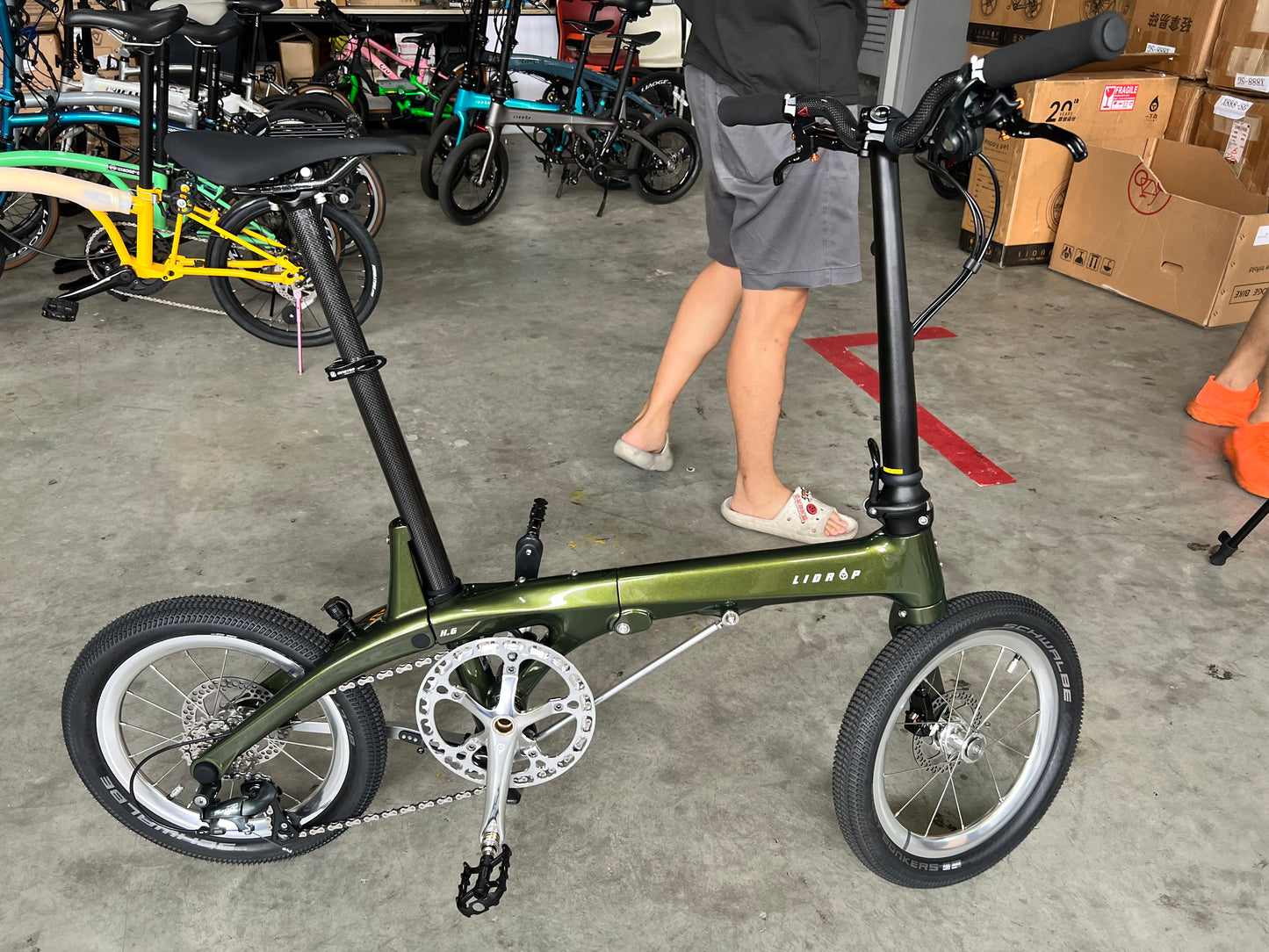 LiDrop Carbon Fiber folding bike model H01 H6s Ultra light foldable bike 16" inch wheels, disc brake, Shimano Tiagra gear, latest version
