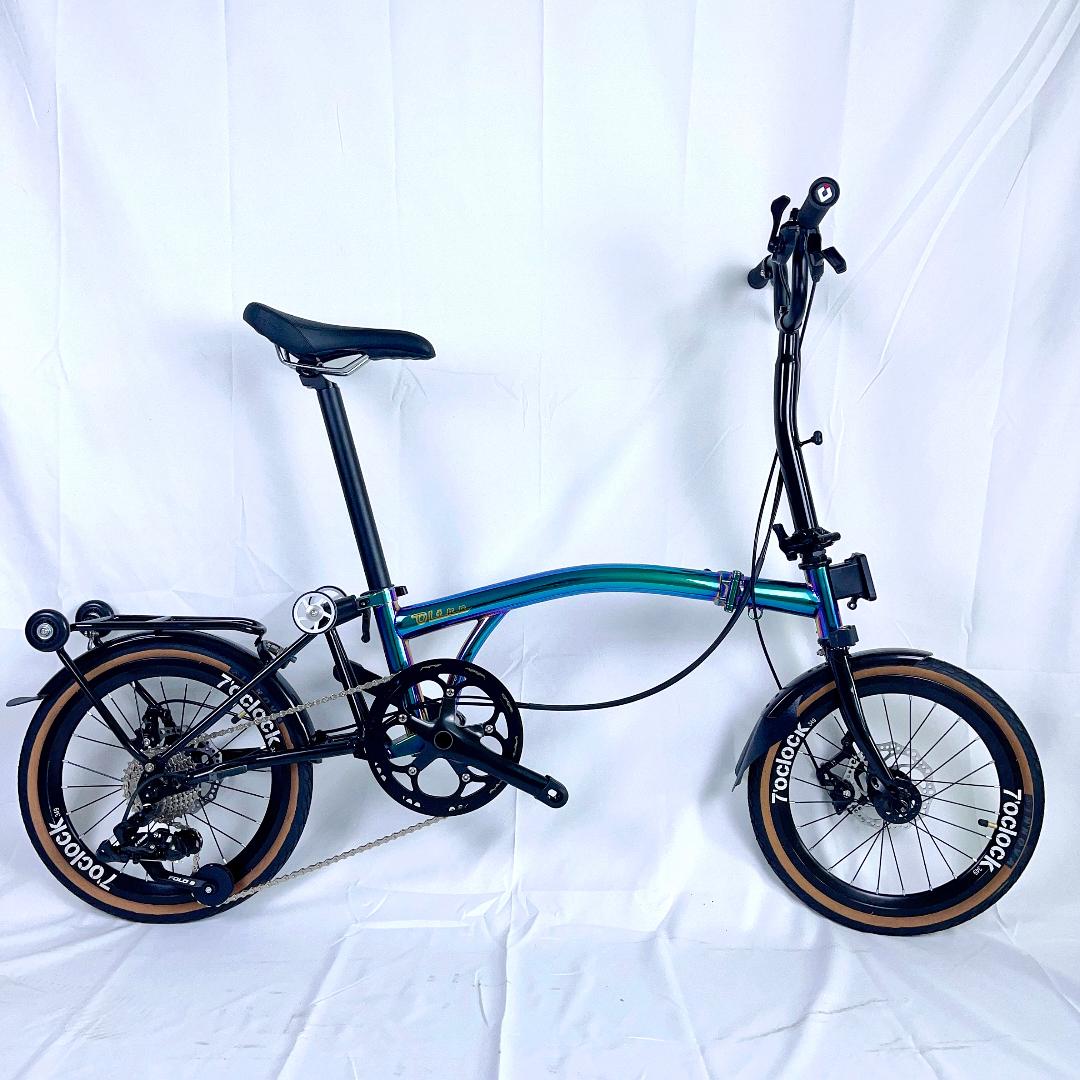 Oltre foldable bike disc brake 9speed external gear Oilslick Electro silver