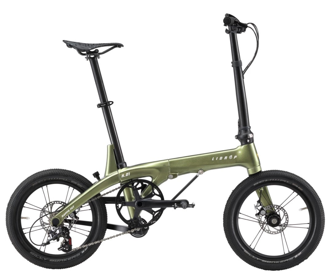 LiDrop folding bike Carbon Fiber Ultra light bike 16" inch wheel 5 speed / Liaoge