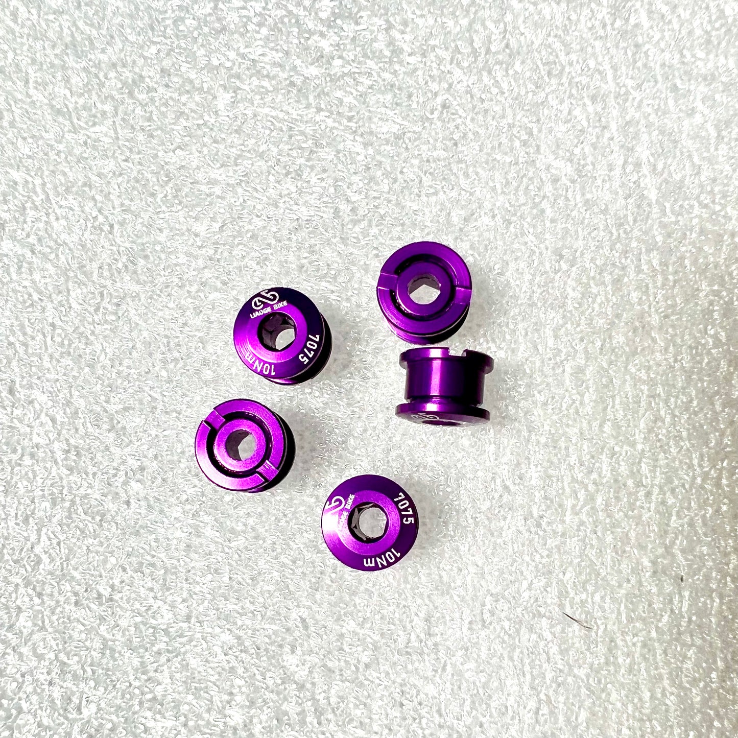 Bicycle chainring 5 pieces colourful screws/bolts and nuts Aluminium CNC cut Liaoge Bike
