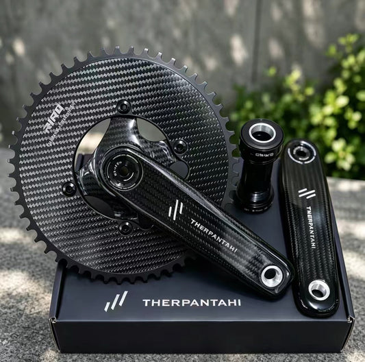Carbon fiber crankset THERPANTAHI crank arms with RIRO Carbon-Aluminium chainring for Java Neo/J-Air light weight