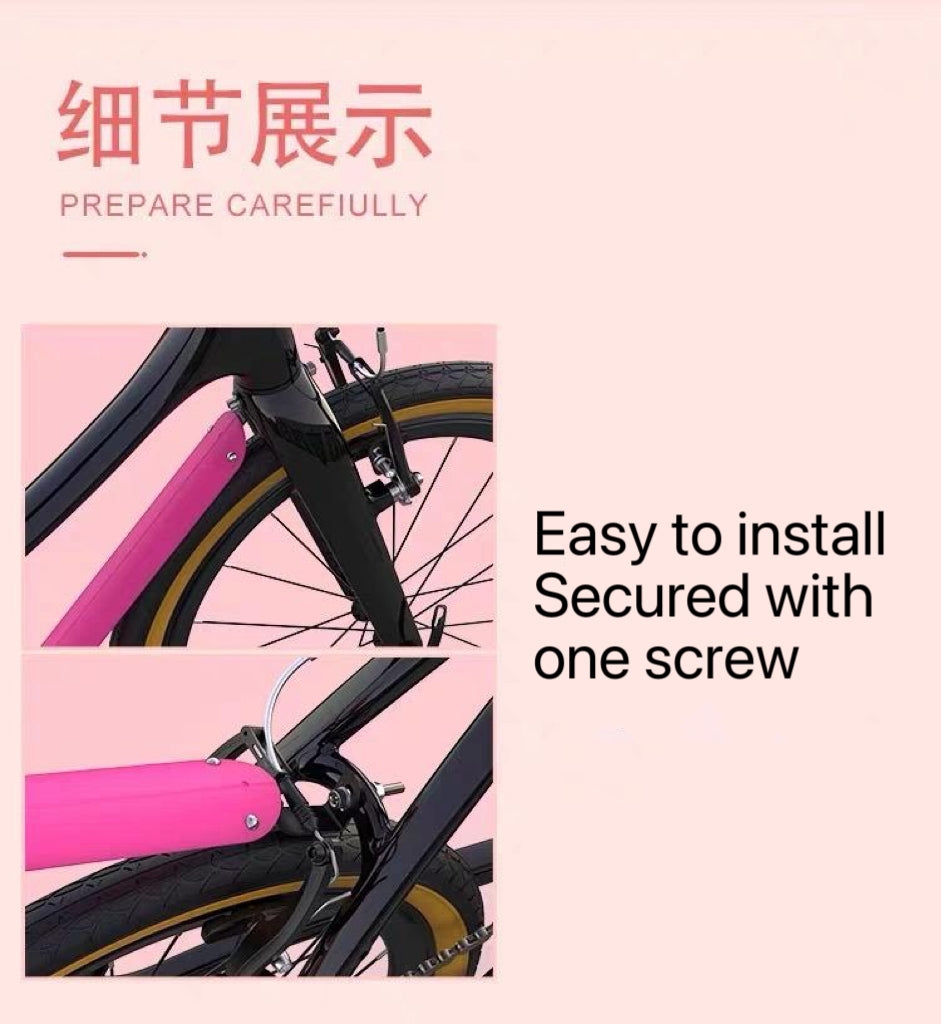 Foldable bike mudguards front and back Silicon cover colourful rollable extendable clean and brief