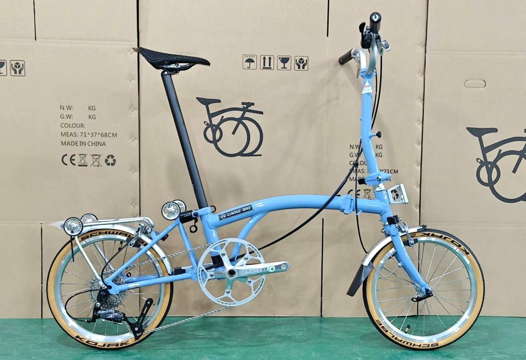 Liaoge L9 Aluminium trifold bike light weight 9speed Shimano Sora Brompton / Aceoffix style folding
