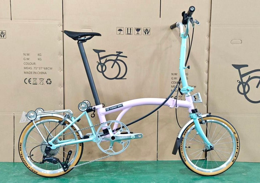Liaoge L9 Aluminium trifold bike light weight 9speed Shimano Sora Brompton / Aceoffix style folding