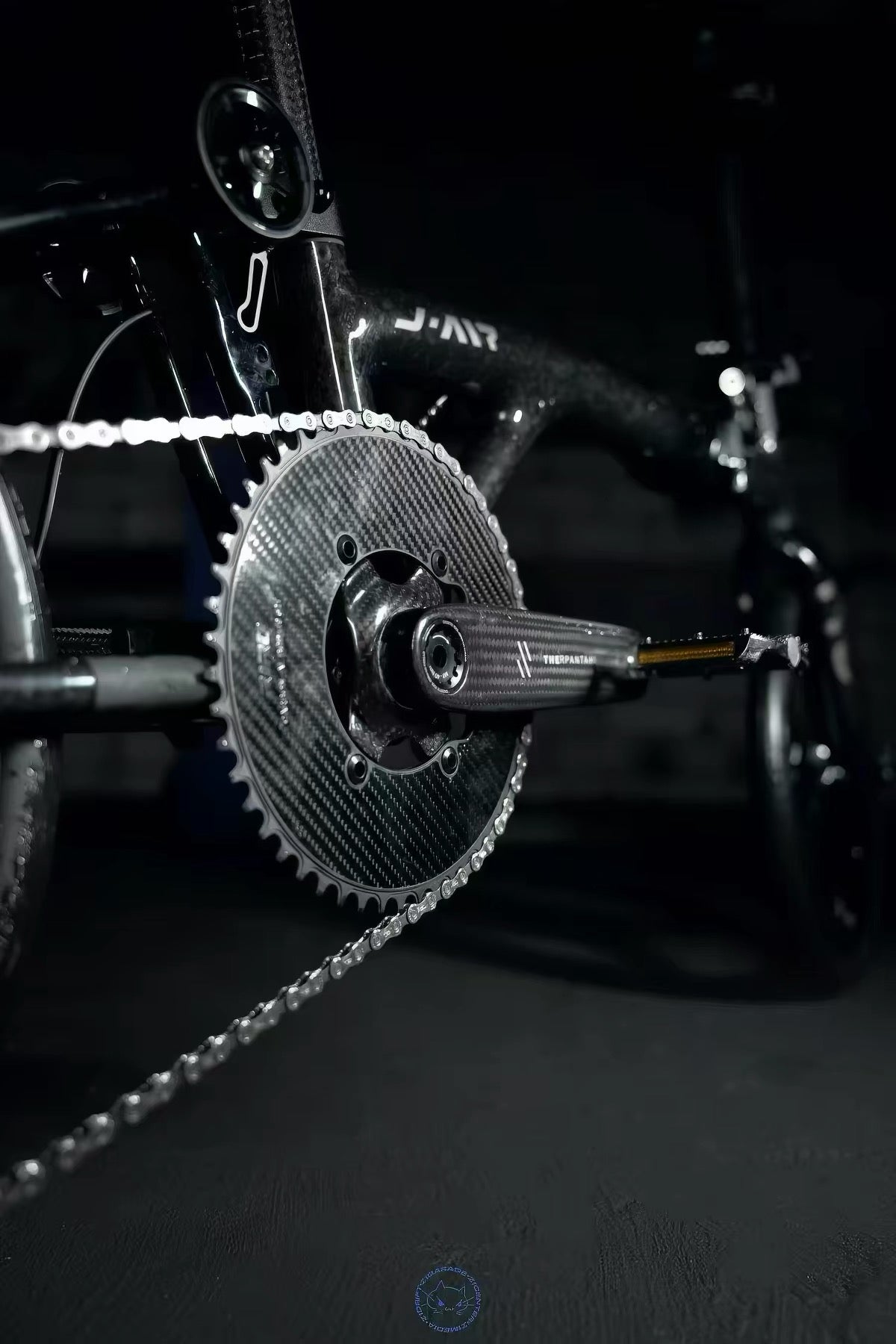 Carbon fiber crankset THERPANTAHI crank arms with RIRO Carbon-Aluminium chainring for Java Neo/J-Air light weight