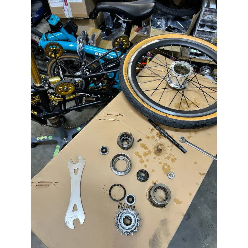 Bicycle servicing maintenance tuning spring cleaning folding bike mountain bike road bike