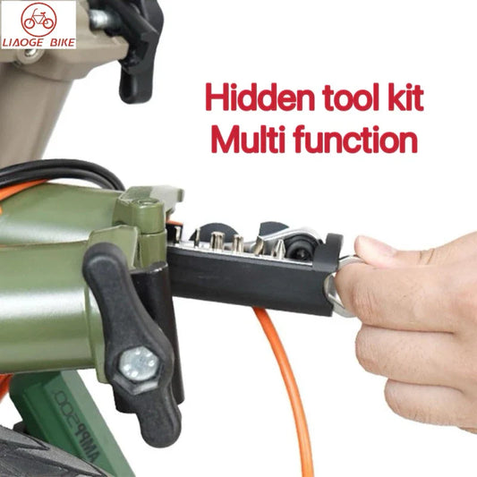 Bicycle tool kit trifold bike hidden tool set multi function small size