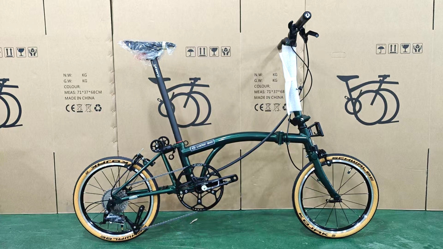 Liaoge L9 Aluminium trifold bike light weight 9speed Shimano Sora Brompton / Aceoffix style folding