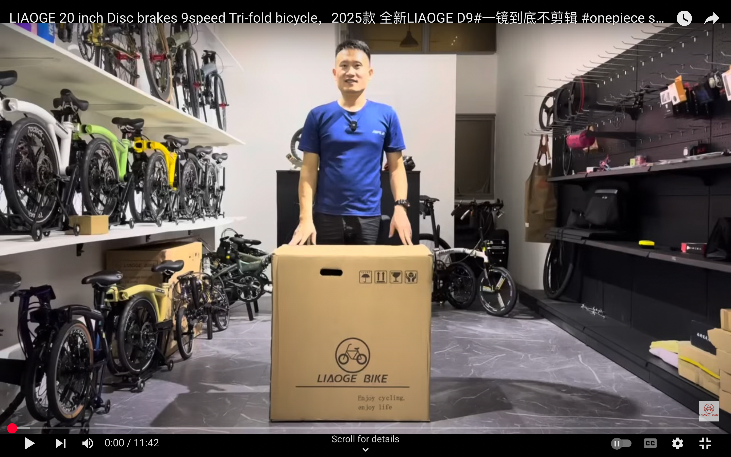 Load video: LIAOGE 20 inch Disc brakes 9speed Tri-fold bicycle, 2025 model new LIAOGE D9#One piece shot without editing / LIAOGE 20 inch Disc brakes 9speed Tri-fold bicycle，2025款 全新LIAOGE D9#一镜到底不剪辑 #onepiece shot