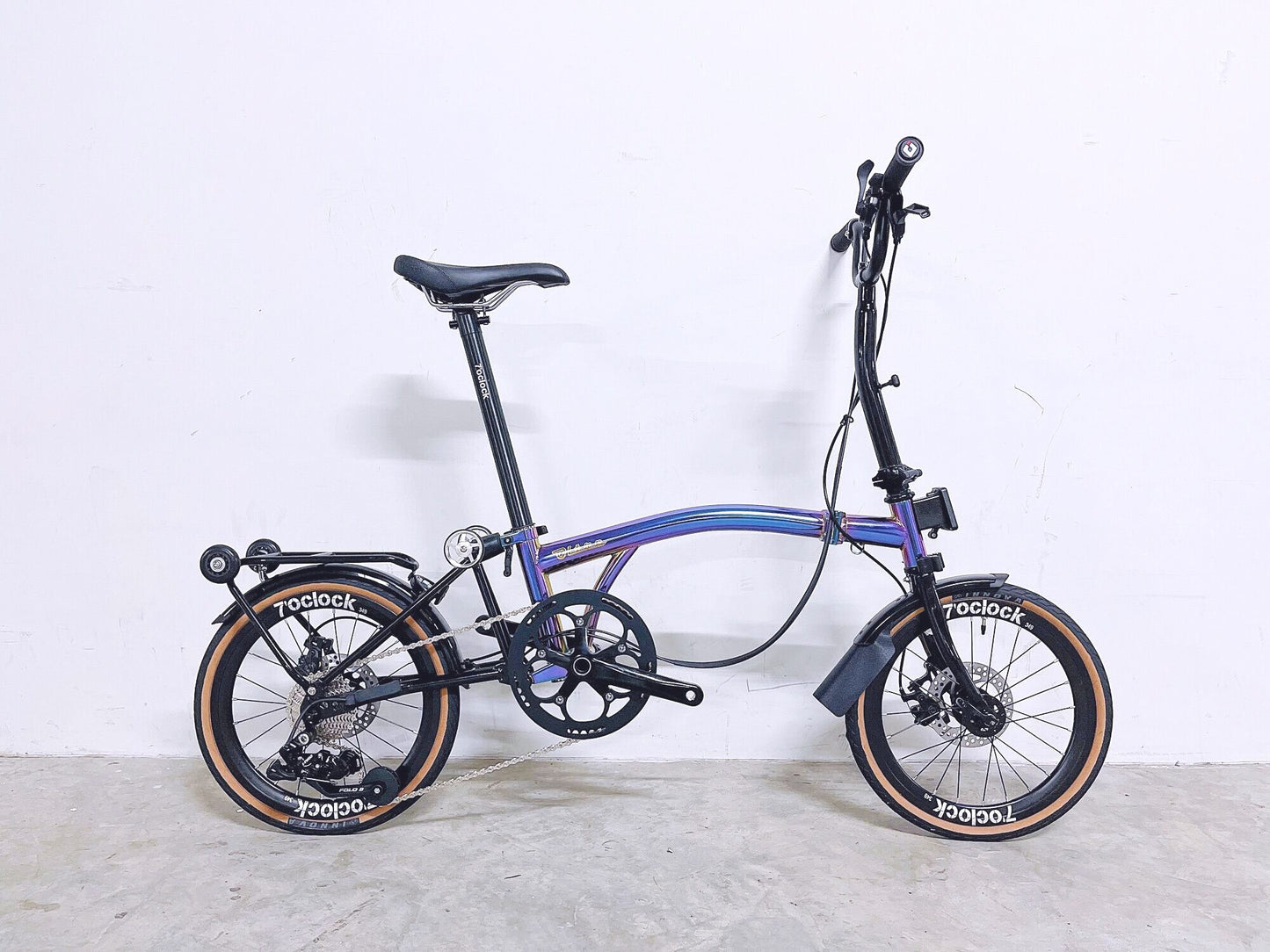 Oltre foldable bike disc brake 9speed external gear Oilslick Electro silver