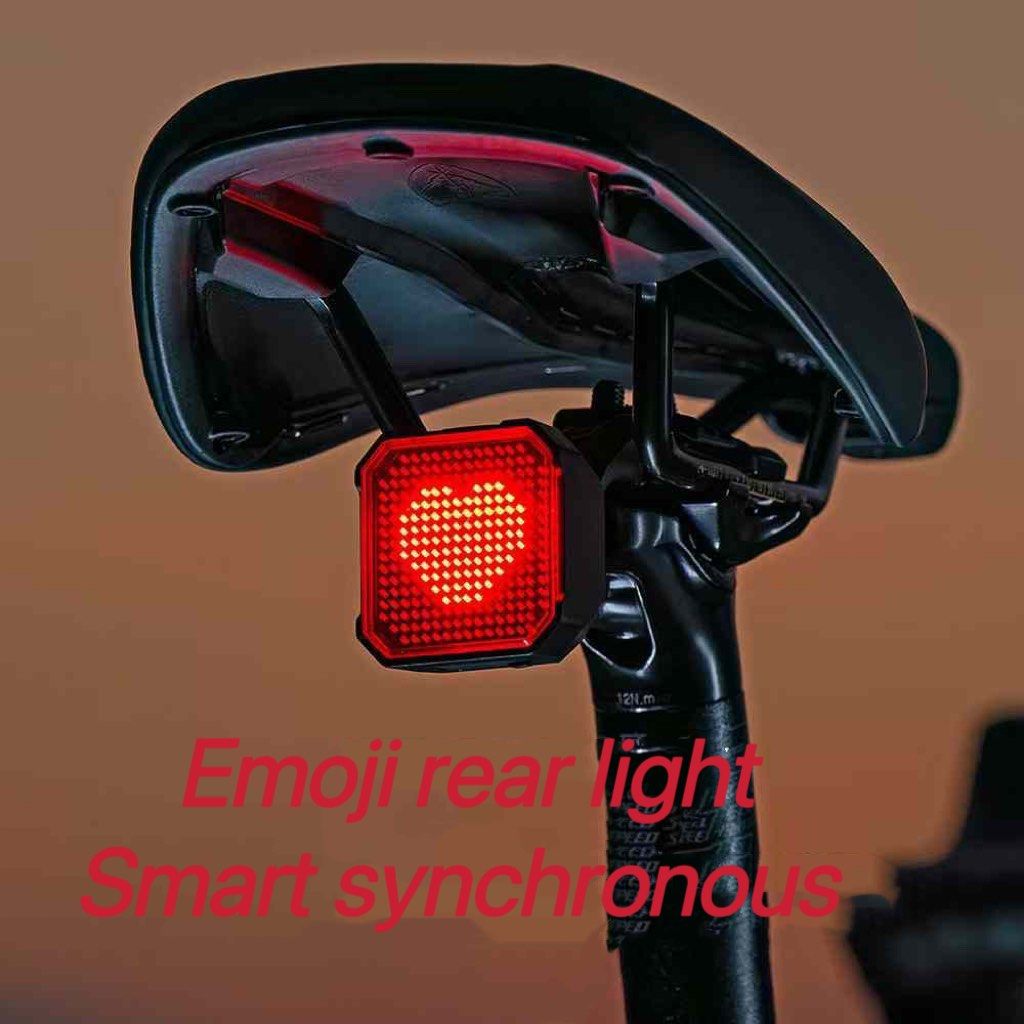 EMOJI CYCLING REAR LIGHT TAIL LIGHT HEART SHAPE CUTE CAN EDIT WITH APP