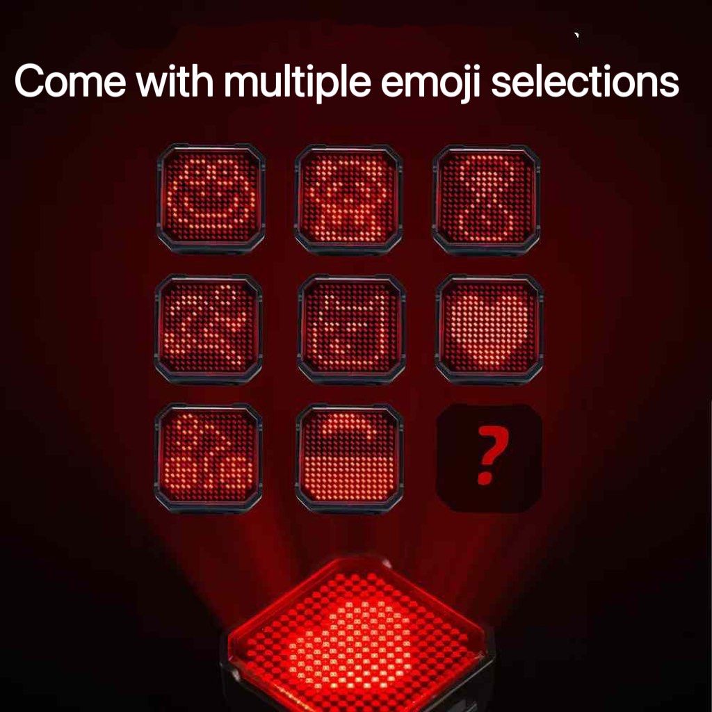 EMOJI CYCLING REAR LIGHT TAIL LIGHT HEART SHAPE CUTE CAN EDIT WITH APP