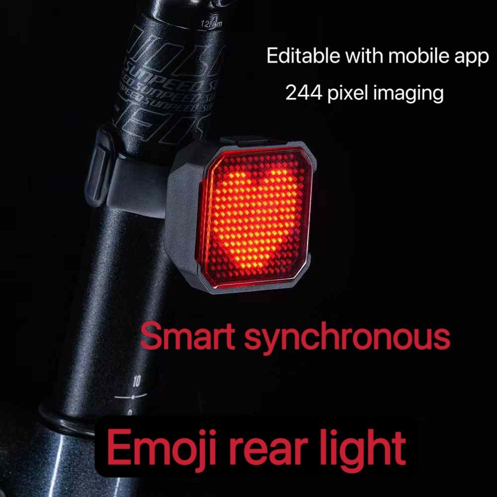 EMOJI CYCLING REAR LIGHT TAIL LIGHT HEART SHAPE CUTE CAN EDIT WITH APP