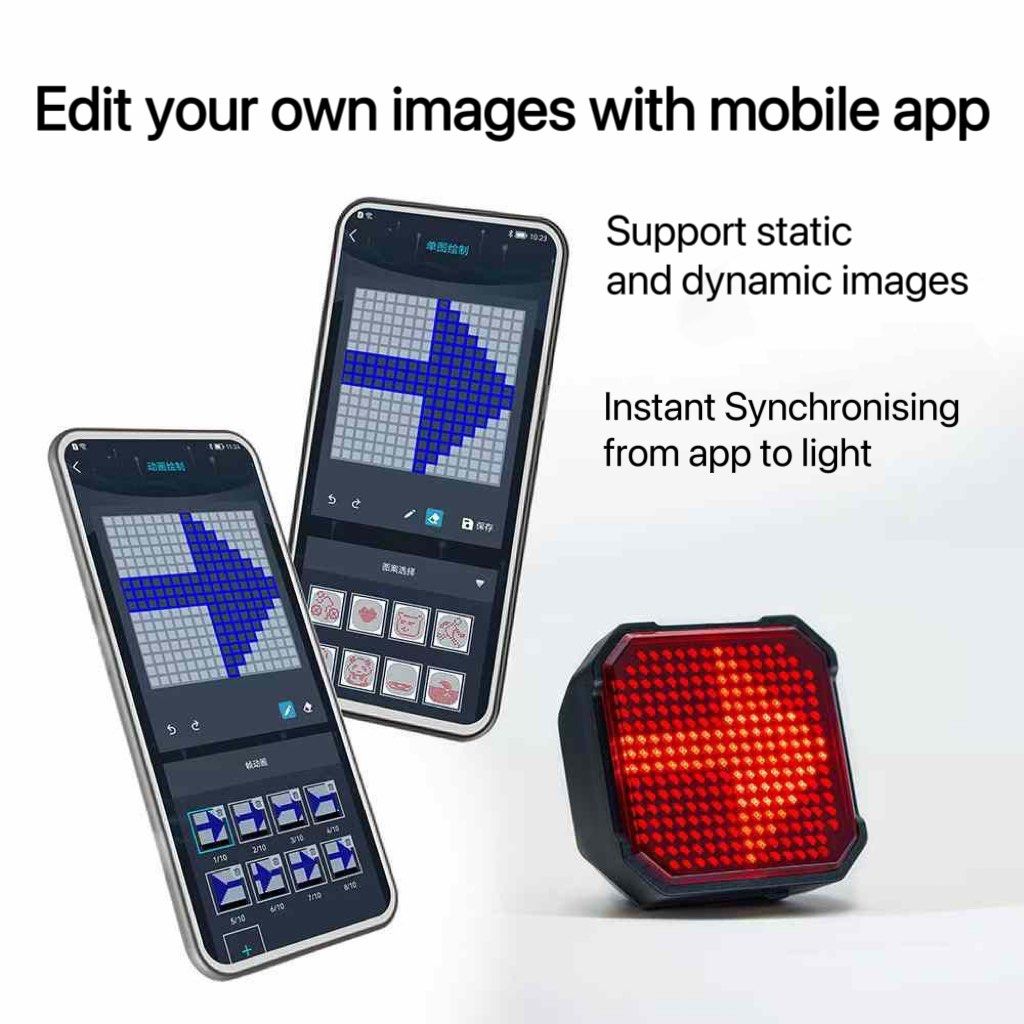 EMOJI CYCLING REAR LIGHT TAIL LIGHT HEART SHAPE CUTE CAN EDIT WITH APP