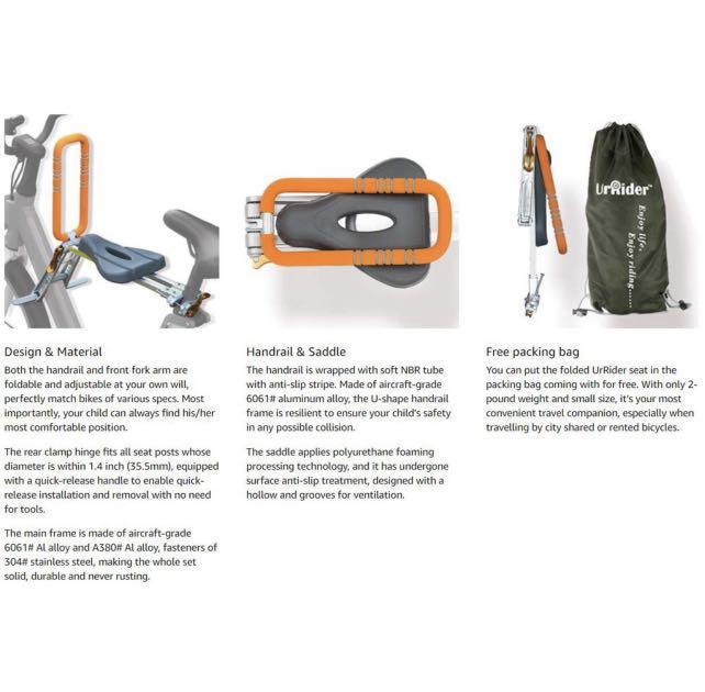 Foldable Bike Front Mount Child Seat