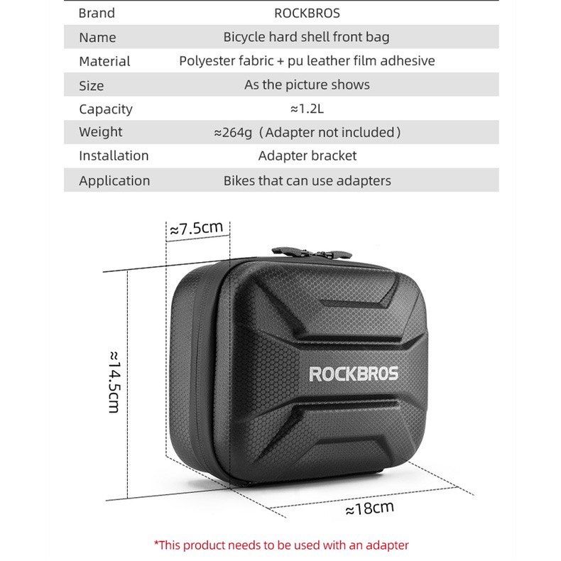 Folding Bike Front Bag Rockbros Hard Shell Waterproof Bag/Case/Box