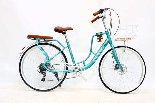 LADY BIKE CITY TOURING GROCERY SHOPPING BIKE FRONT BASKET REAR SET