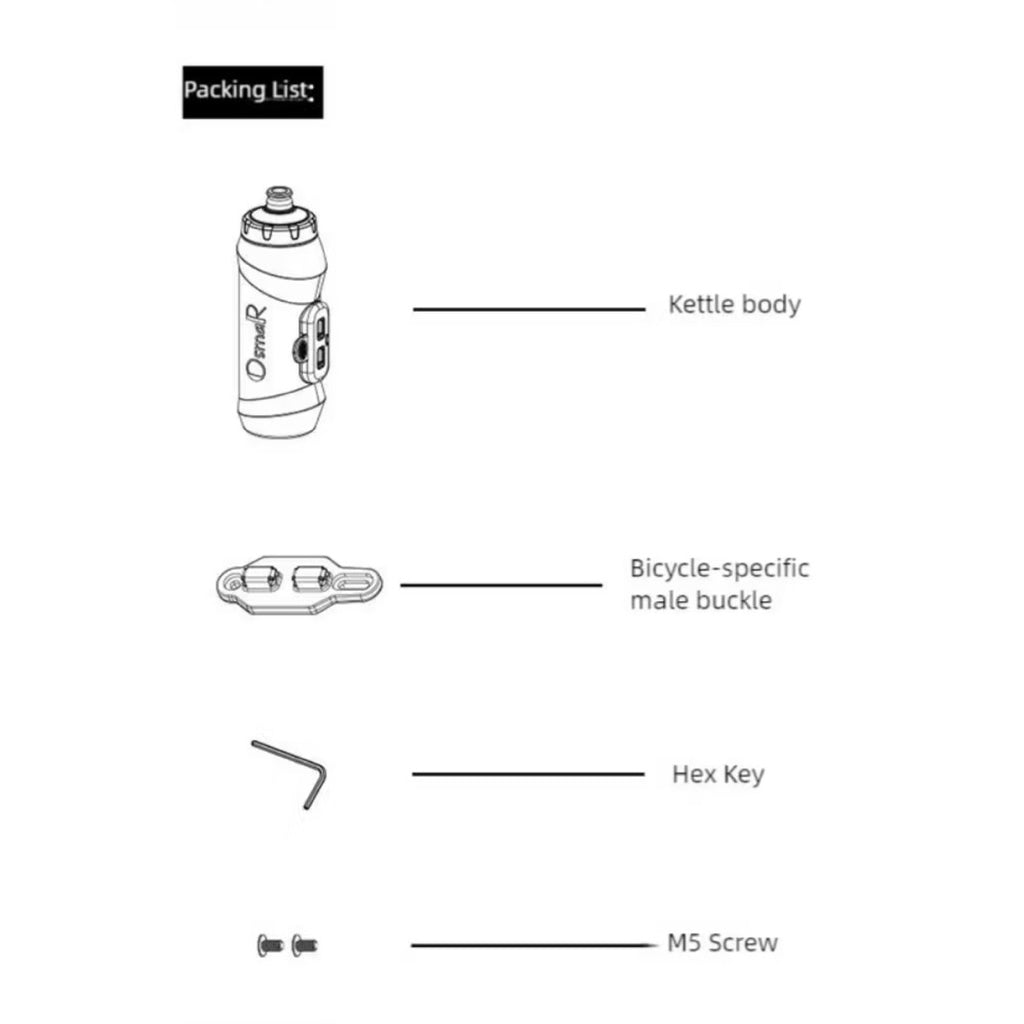 OSMAR magnetic water bottle with holder, buckle straps for bottle holder | Liaoge Singapore
